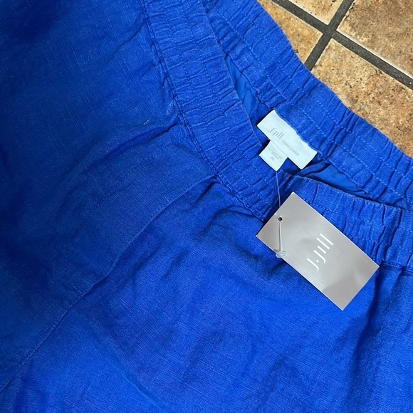 J Jill Love Linen Blue Cropped Pants Size XL New - Picture 4 of 5